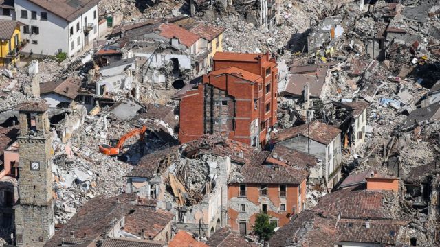 Vista aérea de Amatrice.