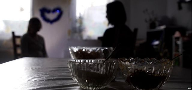 Refugio de mujeres golpeadas en Moscú.