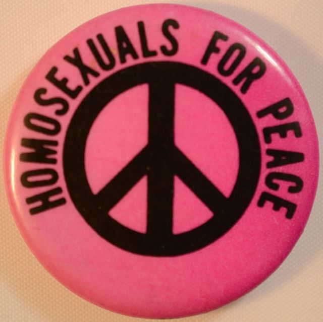 Vietnam War Protest Pin Says "Gays for Peace"