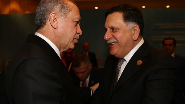 Cumhurbaşkanı Erdoğan, Trablus hükümeti başbakanı Fayez el Sarrac ile birlikte