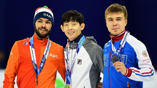 Шинки Кнегт из Нидерландов, кореец Лим Хе Чун и россиянин Семен Елистратов