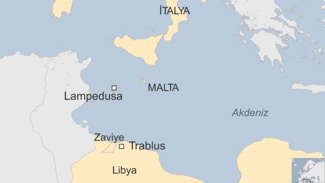 Harita: Zaviye'den İtalya'ya