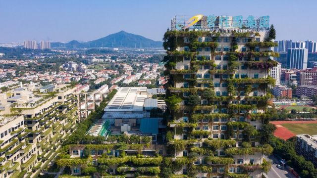 Aerial view of the headquarters building of Country Garden, a property development company based in Guangdong, on December 1, 2020 in Shunde, Guangdong Province of China.