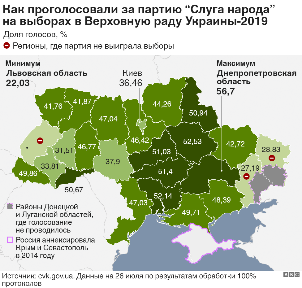 Карта выборов украины