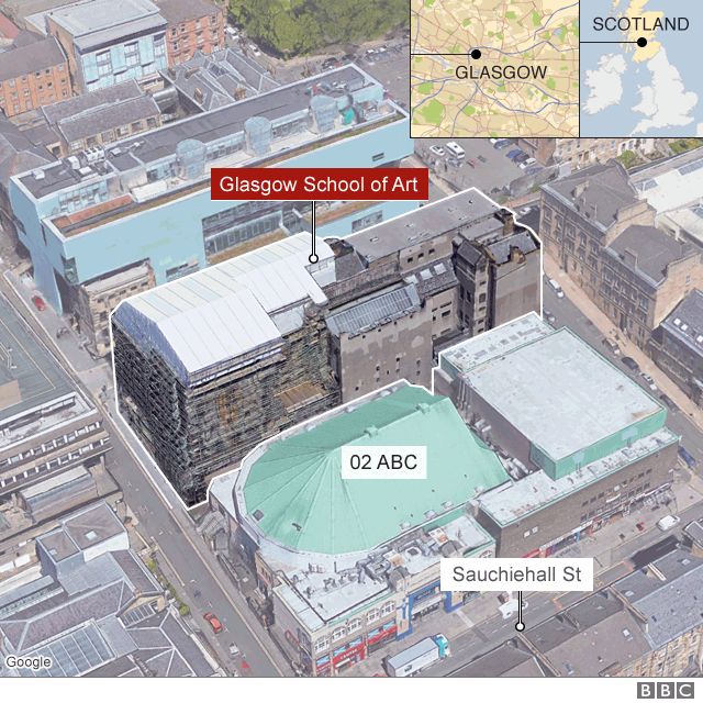 Map of Glasgow School of Art