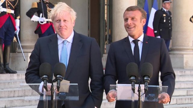 Boris Johnson Meets French President Emmanuel Macron - BBC News