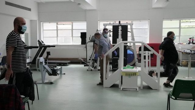 Sala de ejercicio del hospital de Croydon