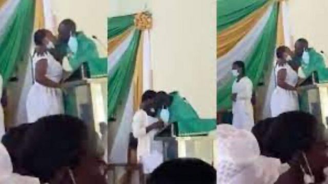 Anglican priest kisses students