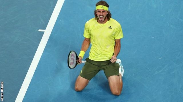 Australian Open Tsitsipas Rublev Through Fognini Flashpoint Bbc Sport