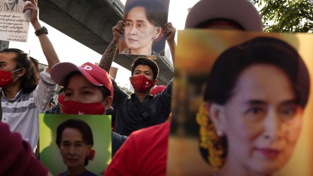 Protest in Thailand against the Myanmar military coup