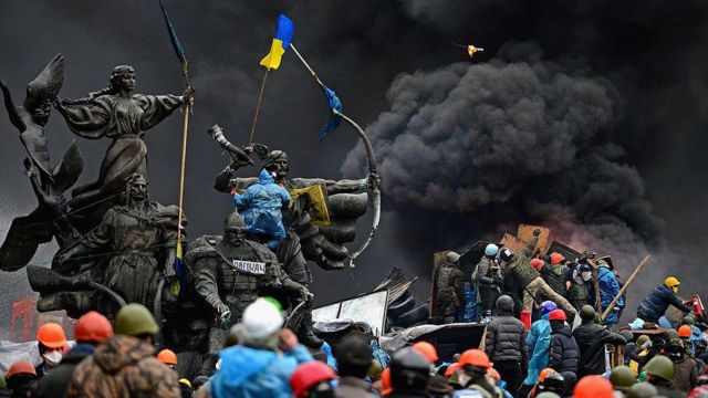 Столкновения полиции и протестующих в Киеве. 20 февраля, 2014 год