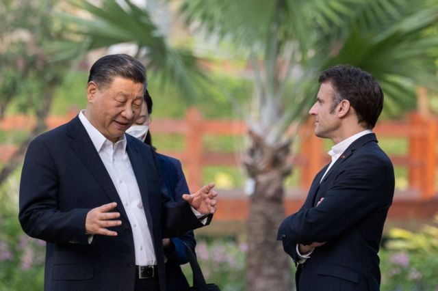 Tổng thống Pháp Emmanuel Macron và Chủ tịch Trung Quốc Tập Cận Bình
