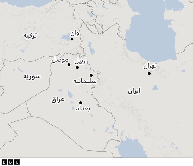 نقشه عراق ایران و ترکیه