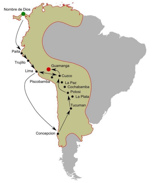 Mapa de América del Sur