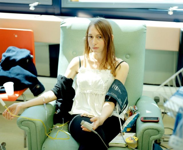 Carly Clarke undergoing chemotherapy