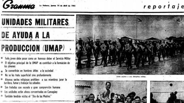 Recorte de periódico de Granma sobre las UMAP.
