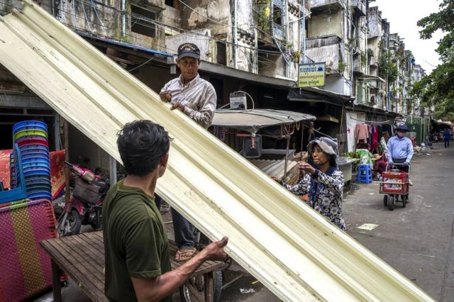 Phnom Penh's iconic White Building from the outside