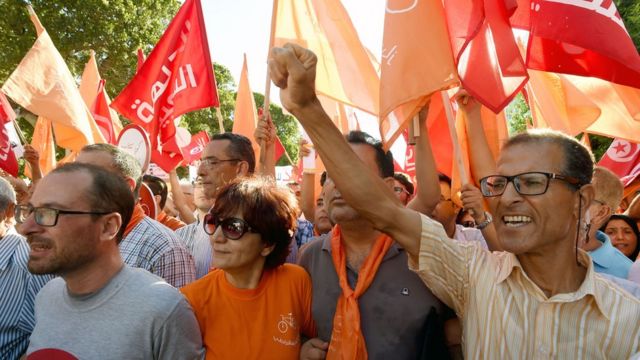 Une manifestation contre la loi sur l'amnistie en Tunisie