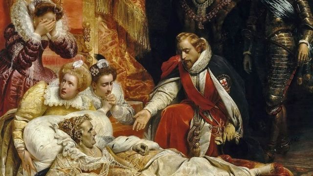 Смерть Елизаветы I. Фрагмент картины Поля Делароша.