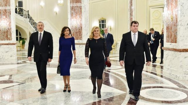 Ilham Əliyev, Mehriban Əliyeva, Kolinda Qrabar-Kitaroviç, Yakov Kitaroviç