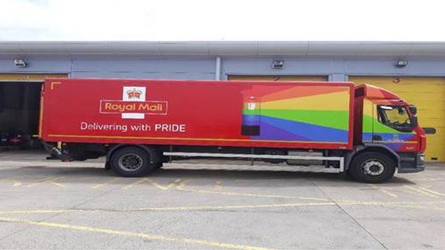 royal mail rainbow truck