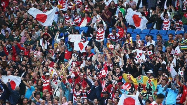 Japan fans v South Africa