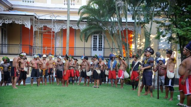 Atividade em comemoração ao Dia do Índio, no Museu do Índio, em Botafogo, no Rio (12/04/2014)