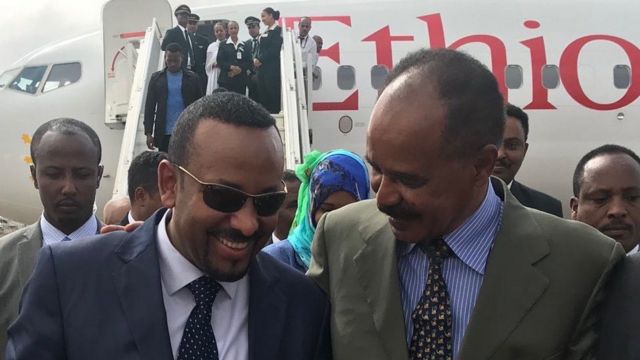 ጠቅላይ ሚኒስትር ዐብይ እና ፕሬዝዳንት ኢሳያስ በአሥመራ