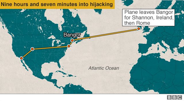 Plane leaves for Shannon then Rome - 9 hours and 7 minutes into hijack