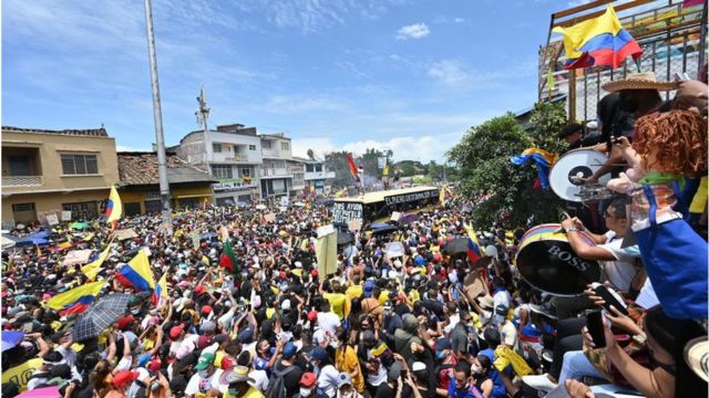 Una protesta en Colombia