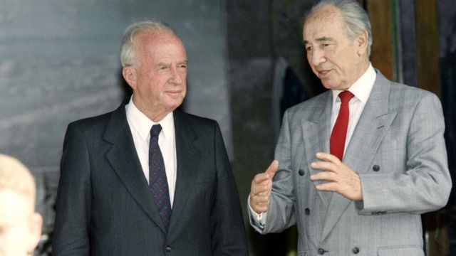 Shimon Peres y Yitzhak Rabin.