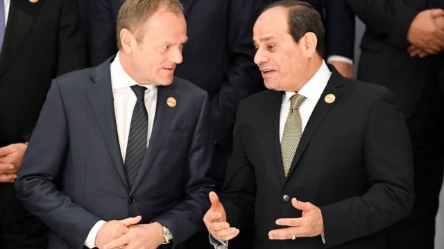 Avrupa Konseyi Başkanı Donald Tusk ve Mısır Devlet Başkanı Abdül Fetih El Sisi