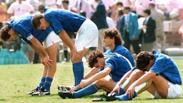 روبرتو باجيو (ليس في الصورة) أهدر ركلة الجزاء الحاسمة لتفوز البرازيل على إيطاليا في المباراة النهائية لكأس العالم عام 1994