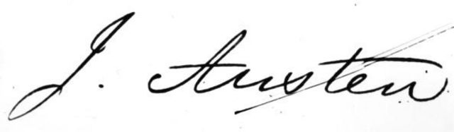 La firma de Jane Austen