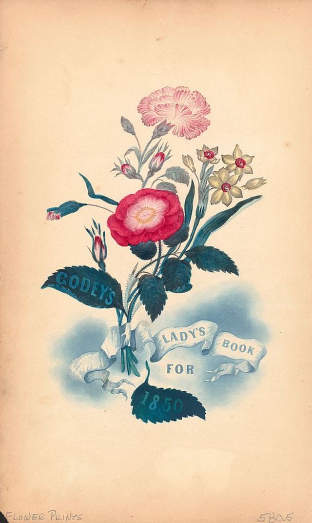 Publicidad en Godey's Lady's Book en 1850.