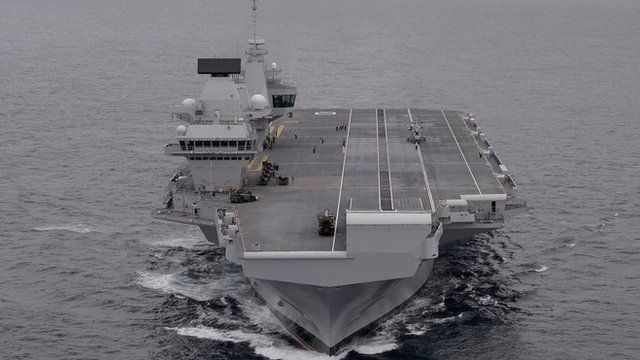 英國皇家海軍最新建成的航母"伊麗莎白女王號"