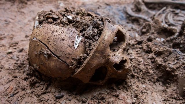 Restos de un fallecido en la Guerra Civil