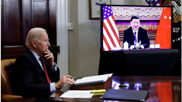 2021年11月16日，美国总统拜登曾与中国国家主席习近平举行视频会晤。