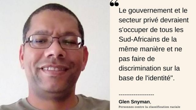 Glen Snyman, Personnes contre la classification raciale