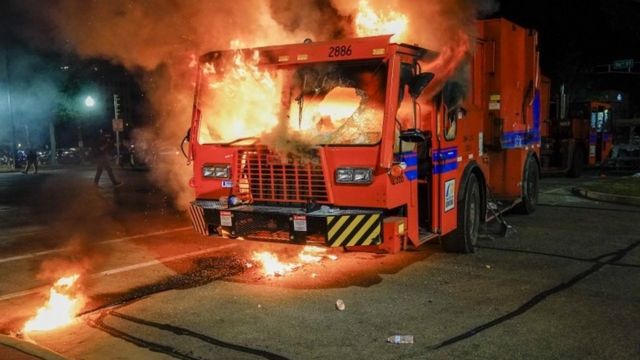Truck ablaze in Kenosha