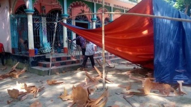 बांग्लादेश में हिंदू मंदिरों में तोड़-फोड़ की गई