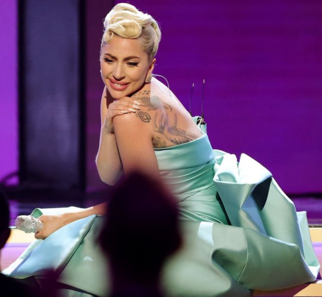 Lady Gaga durante su actuación en la gala.