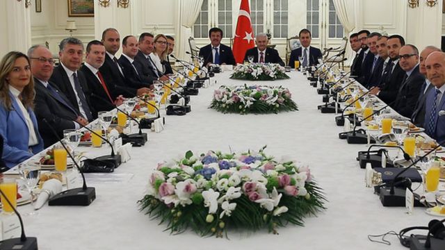 Çankaya köşkünde Başbakan Binali Yıldırım ile Alman şirketlerinin temsilcilerinin toplantısı