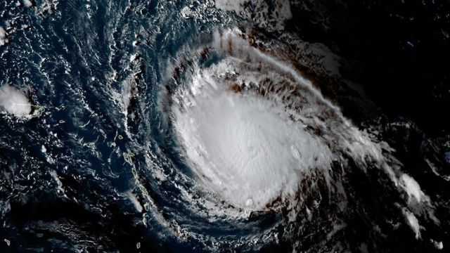 Imagen satelital del huracán Irma