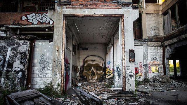 Fábrica abandonada en Detroit.