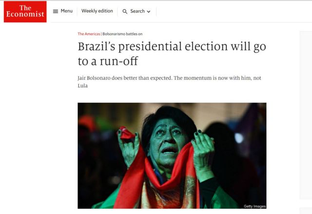 Reprodução do site The Economist