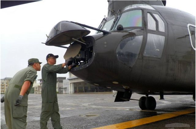 On October 8, 2020, a Taiwanese army mechanic repaired a military plane at an undisclosed military base in Taiwan.