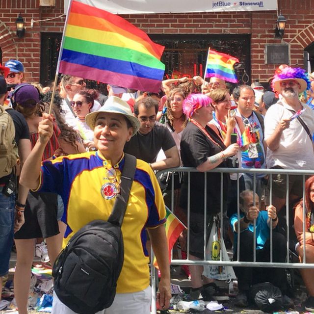 Marta Álvarez en el 50 aniversario de Stonewall, Nueva York, 2019.