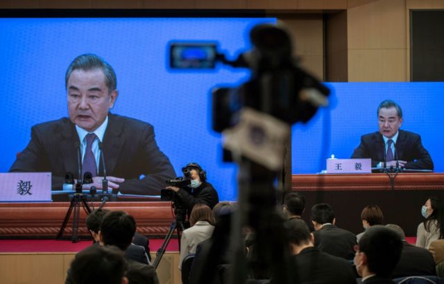 王毅在周一（3月7日）的中国“两会”外长记者会上做出此番表态。