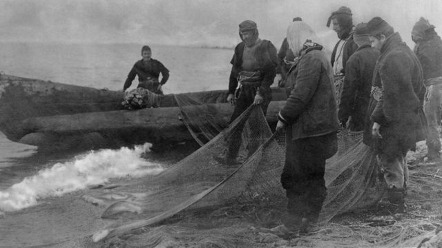 Foto histórica de pescadores